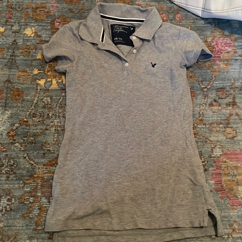 Grey XS Abercrombie & Fitch Y2K long length, short sleeves EUC/Like New
